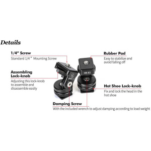 Sunwayfoto Hot Shoe Tilt Head HB-02 - Image 6