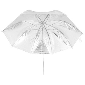 Falcon Eyes Flitsparaplu UR-32S Silver/White 80cm - Image 3