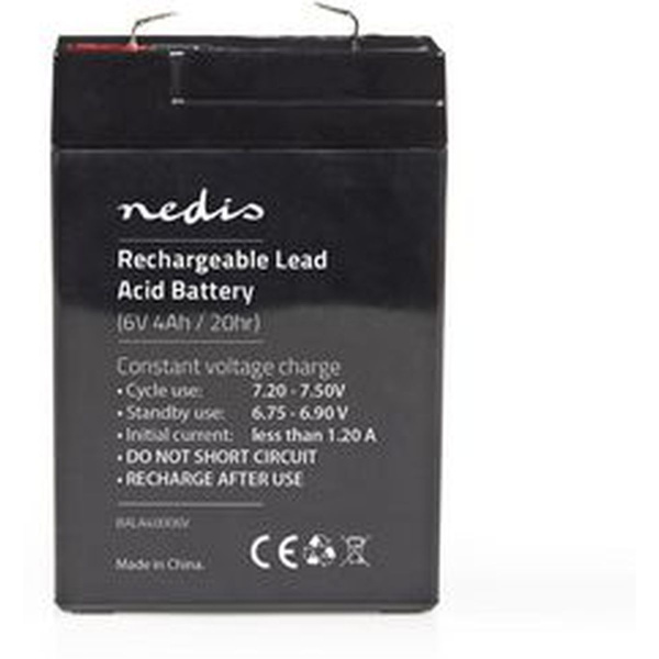 Nedis Rechargeable Loodzuuraccu 6V 4500mAh 70 X 47 X 101mm
