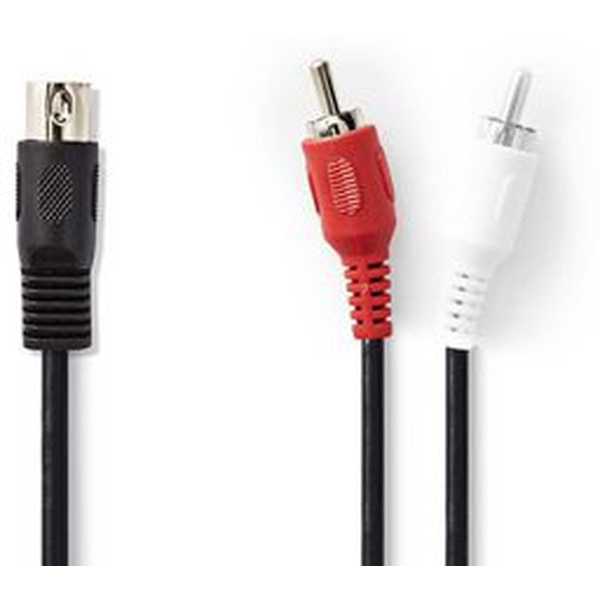 Nedis DIN-Audio Cable DIN 5-PINS M-2X RCA M 1.0m BK
