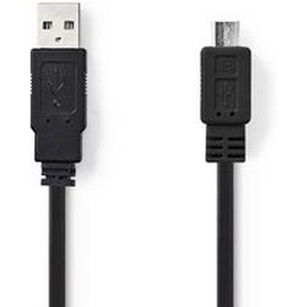Nedis Flat USB 2.0-CABLE A M-Micro-B M 1.0m BK