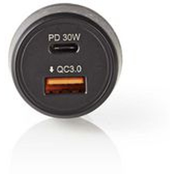 Nedis Car Charger 3.0 A USB (QC 3.0)/USB-C PWR Delivery 30W BK