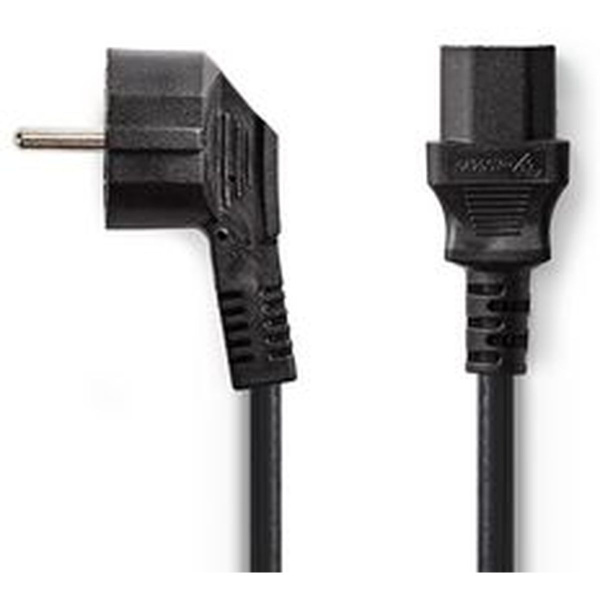 Nedis Power Cable Schuko M Angled - C13 (IEC-320-C13) 2m BK
