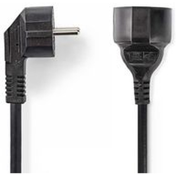 Nedis Power Cable Schuko M Angled-Schuko F 3.0m BK