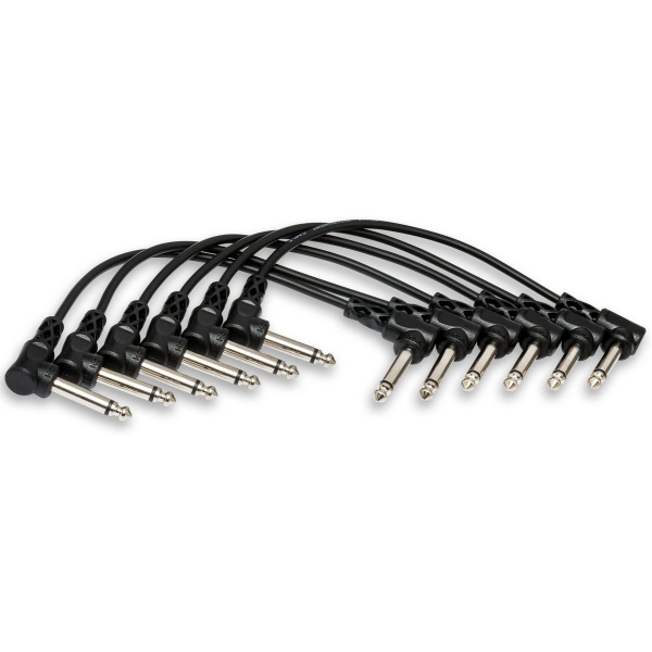 Hosa CFS-606 Guitar Patch Cable Molded R-ANG To S 6IN 6 PC