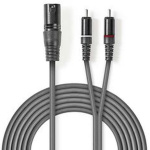 Nedis XLR-Audio Cable XLR 3-PINS M-2X RCA M 3.0m Grey