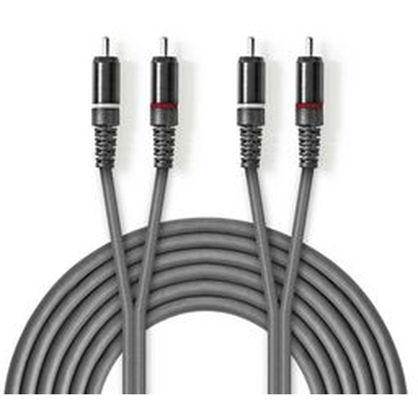 Nedis Stereo Audio Cable 2X RCA M-2X RCA M 1.5m Grey