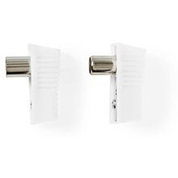 Nedis IEC (Coax)-Connector M + F-Gehoekt 2 Pieces WH