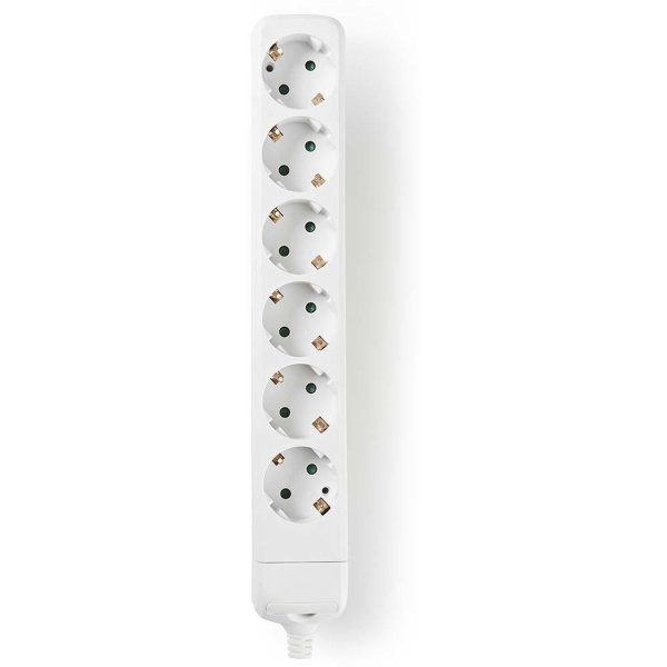 Nedis Power Strip Beschermend Contact 6-WEGS WH