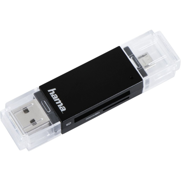 Hama USB-2.0-OTG-Card Reader Basic SD/MicroSD Black