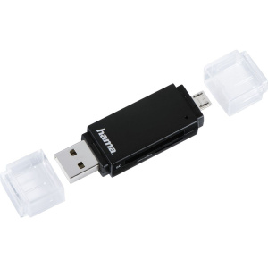 Hama USB-2.0-OTG-Card Reader Basic SD/MicroSD Black - Image 2