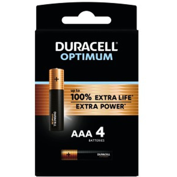Duracell Alkaline Battery Optimum AAA 4 Pack