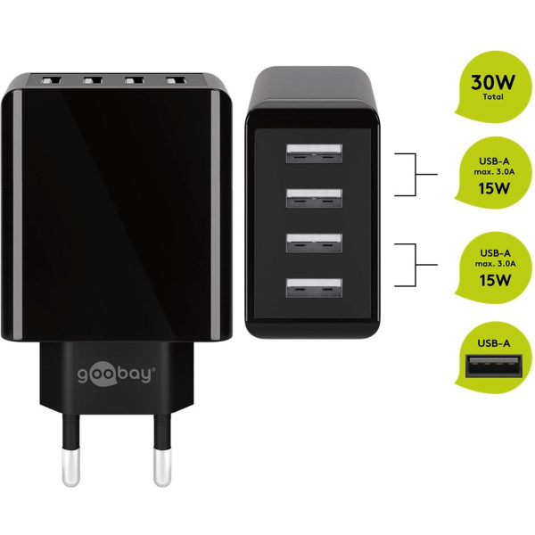 Goobay USB-A 4X Charger