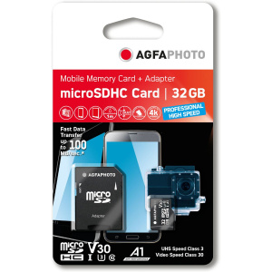 Agfa Photo Mobile MicroSDHC 32GB Pro HS UHS-I U3 A1 V30
