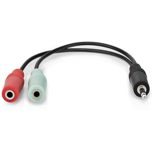Nedis Stereo-Audio Cable 3.5mm M 2X 3.5mm F Vernikkeld 0.20m