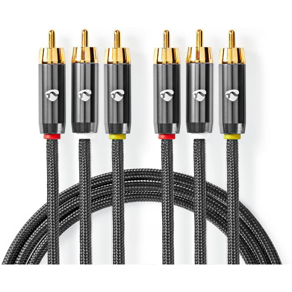 Nedis Composiet Video Cable | 3X RCA Male - 3X RCA Male | Gun