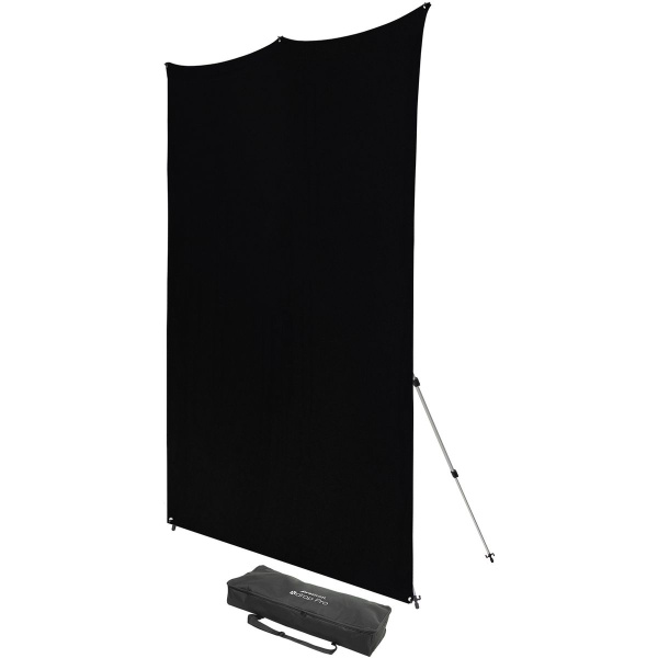 Westcott X-Drop Pro Wrinkle-Resistant Backdrop Kit - Rich Black (8' X 8')
