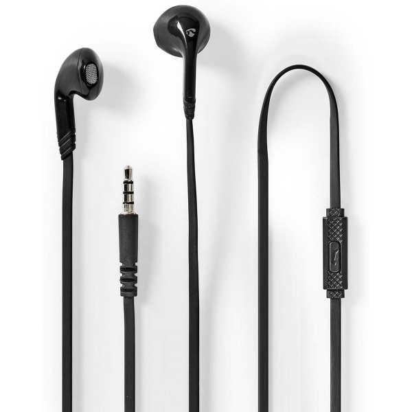 Nedis Bedrade Headphone 3.5 mm Kabellengte: 1.20 M Built-In Microphone Black