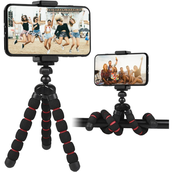 MOJOGEAR Flexible Mini-Tripod w/ Foam Rubber Legs Red