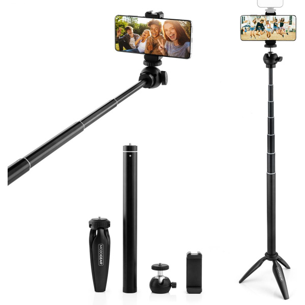 MOJOGEAR Vlog Kit: Tripod Phone Holder / Selfie Stick