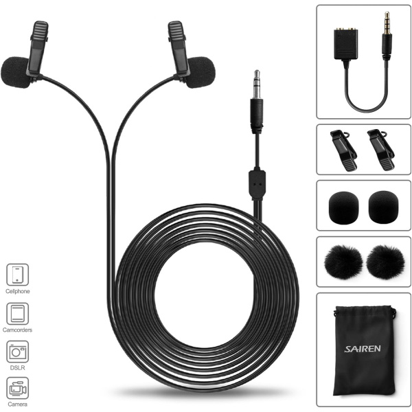 SAIREN D-Lav Double Lavalier Microphone