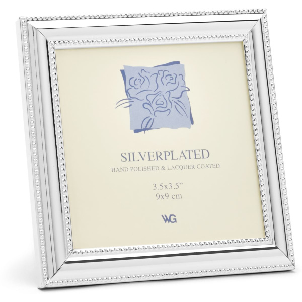 Weisz Frame Silver Plated Double Pearl Square 9x9cm