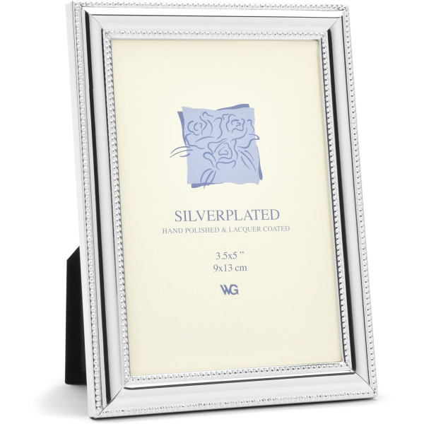 Weisz Frame Silver Plated Double Pearl 9x13cm