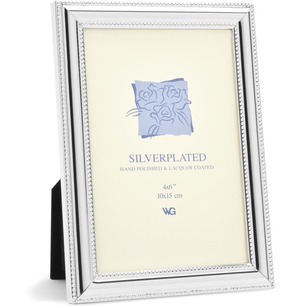 Weisz Frame Silver Plated Double Pearl 10x15cm