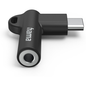 Hama Aux-Adapter USB-C-3.5mm Jack Connection 90 Hoekstekker Black - Image 2
