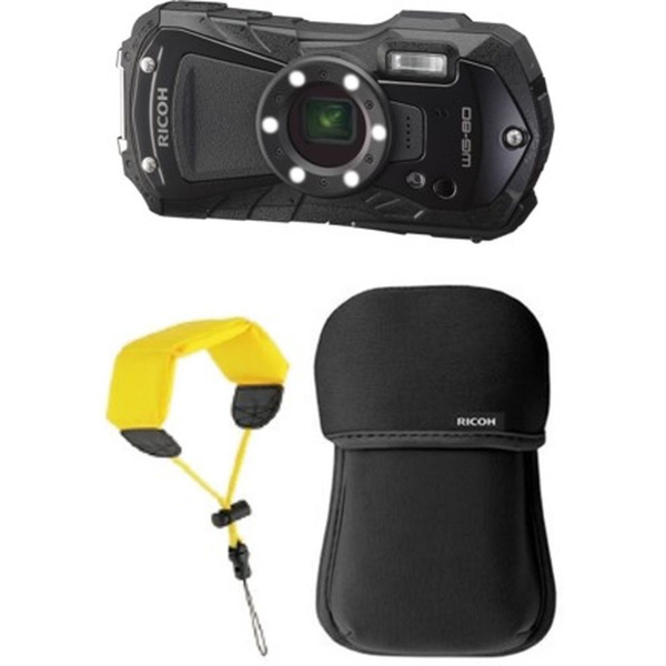 Ricoh WG-80 Black Kit + Floating Strap + Neoprene Case