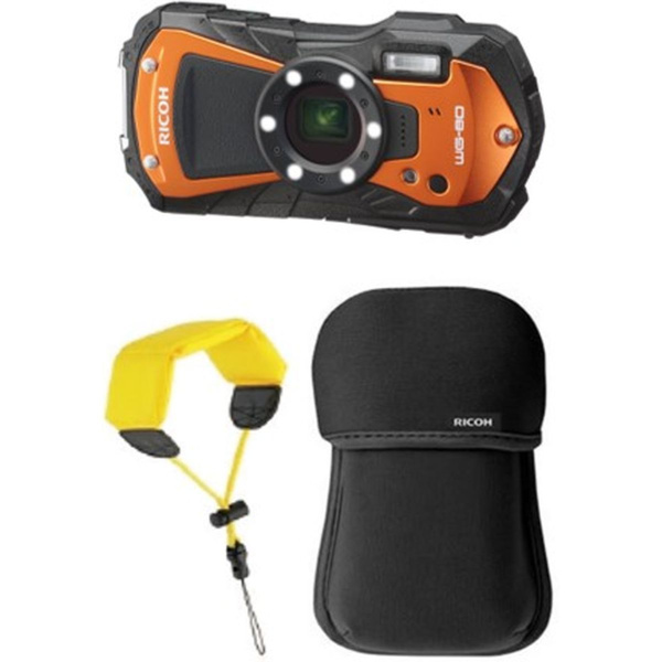 Ricoh WG-80 Orange Kit + Floating Strap + Neoprene Case