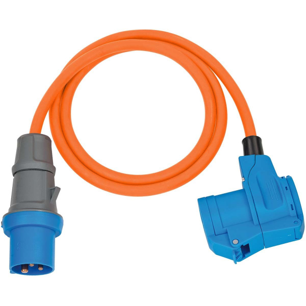 Brennenstuhl Cee Adapter Cable 1.5m Cable In Orange Cee Plug + Angle Coupling