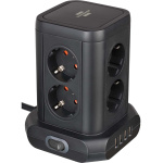Brennenstuhl 8-Fold Wall Socket In 45° Set Up 4X USB w/ 2 Cables Bipolar Switch