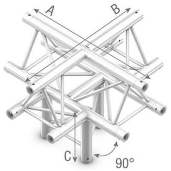 StudioKing Truss T-Cross 90 Degree 5 Way Apex Up