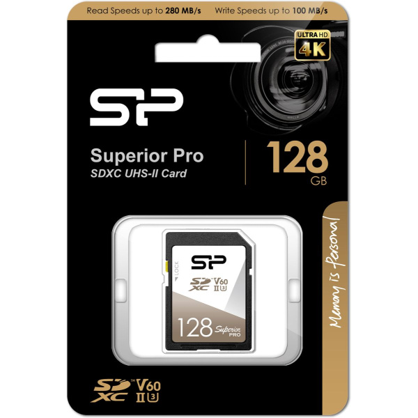 Silicon Power SDXC Card Superior Pro Class 10 UHS-2 U3 V60 128GB
