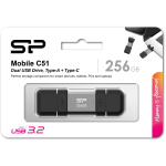 Silicon Power Mobile C51 256GB USB 3.2 Gen 1 Type-A &amp; Type-C