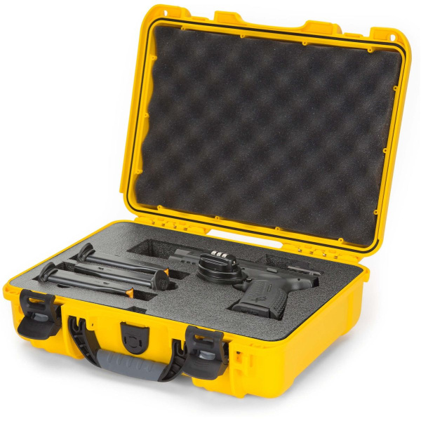 Nanuk 910 Pistol Optic Ready Case Yellow Interior 335x234x97mm
