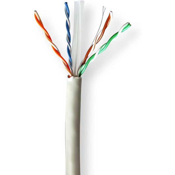 Nedis Network Cable CAT6 Solid U/UTP Copper 100 M Indoor LSZH GY