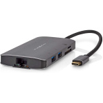 Nedis USB Hub USB-C M HDMI/Micro SD/RJ45 F/SD/USB-C F/3X USB-A F 5 GBPS 0.20 M