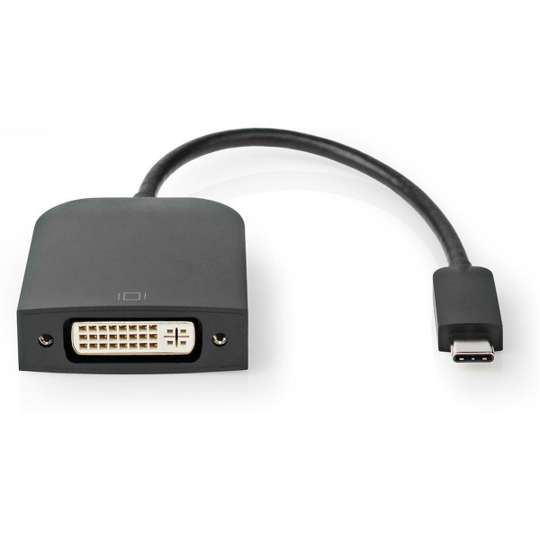 Nedis USB-C Adapter USB-C M DVI-D 24+1-PINS F 1080p 0.20 M NP PVC BK
