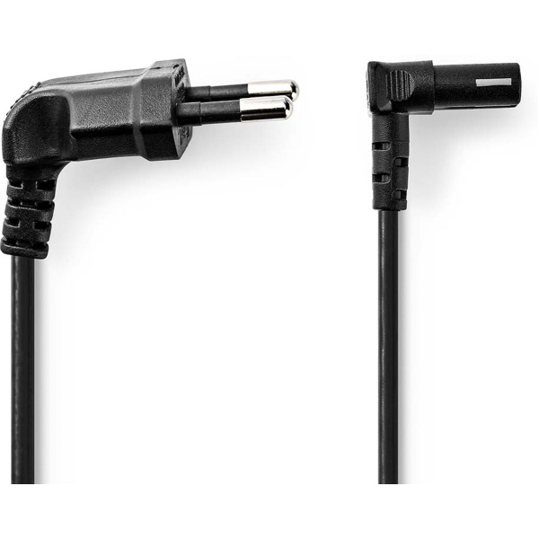 Nedis Power Cable | Euro | IEC-320-C1 | 90° Angled | Nickled | 2.00 M | PVC
