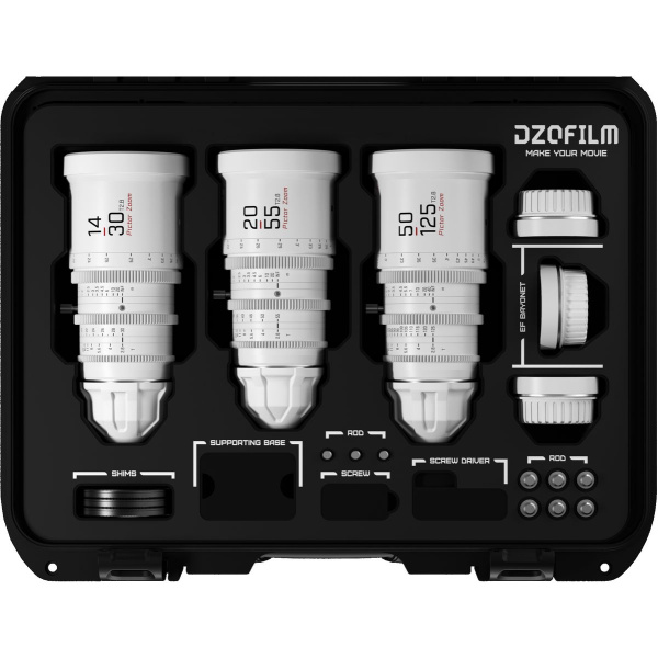DZOFILM Pictor Bundle 14-30/20-55/50-125mm - PL &amp; EF Mt (FT/M) - White