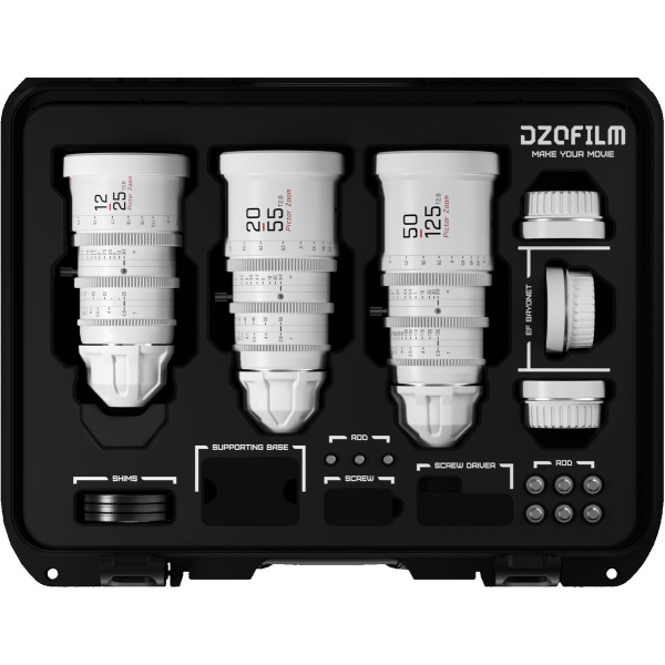 DZOFILM Pictor Bundle 12-25/20-55/50-125mm - PL &amp; EF Mt (FT/M) - White