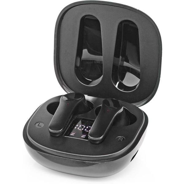 Nedis Fully WL Earbuds BT Touch Control Charging Case BLT-In Mic NC BK