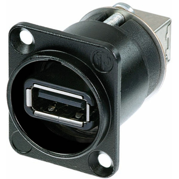Neutrik Omkeerbare USB 2.0 Gender Changer (Type A and B) Black D-Behuizing