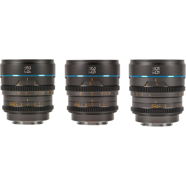 Sirui Nightwalker Series 24 35&amp;55mm T1.2 S35 M-Focus Cine Lens L-Mount Grey