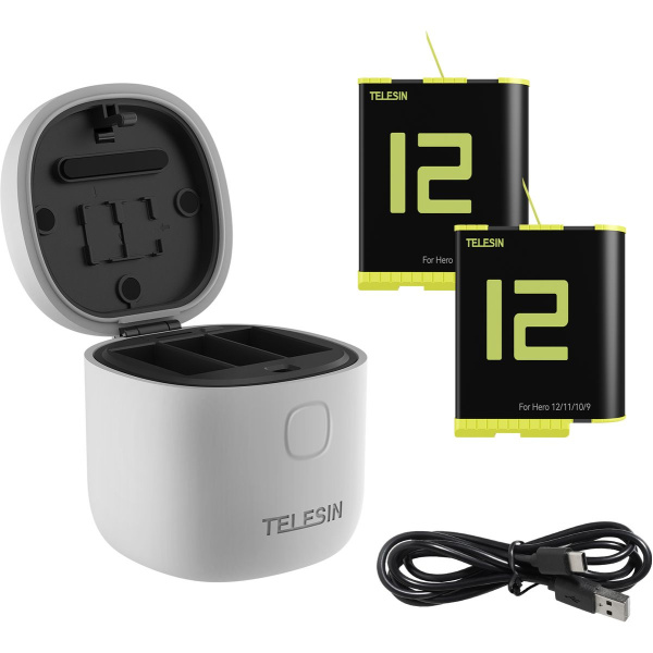 Telesin Allin Charger Box + 2x Battery GoPro Hero 9/10/11/12