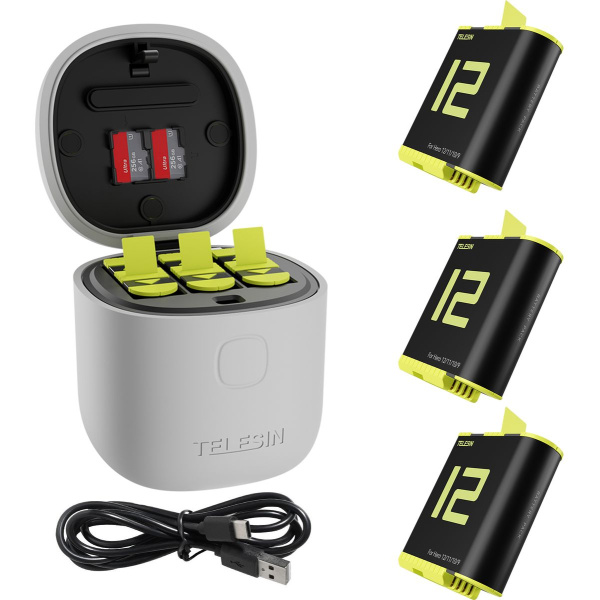 Telesin Allin Charger Box + 3x Battery GoPro Hero 9/10/11/12