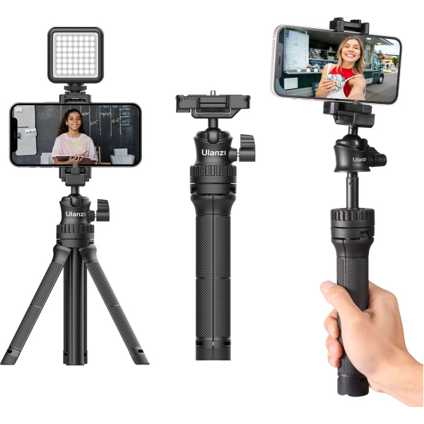 Ulanzi MT-34 Selfie Stick Tripod w/ Built-In Phone Holder