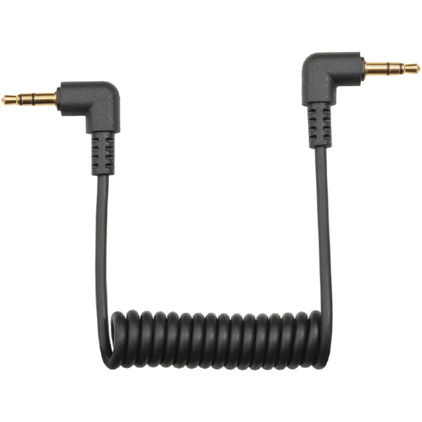 OM SYSTEM KA335 Audio Cable 3.5mm Right Angle Jack And Curled